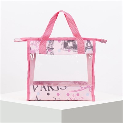 Косметичка ПВХ, отдел на молнии, 2 ручки, цвет розовый - фото 2061766