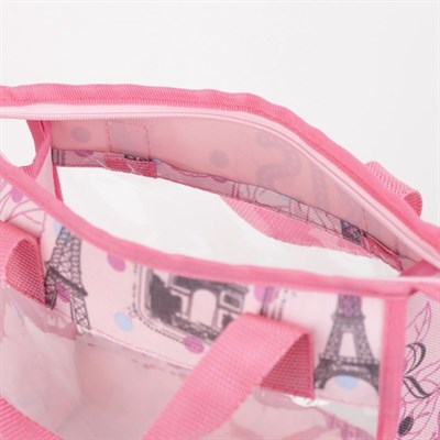 Косметичка ПВХ, отдел на молнии, 2 ручки, цвет розовый - фото 2061767