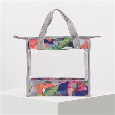 Косметичка ПВХ, отдел на молнии, цвет серый - фото 2061781