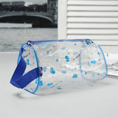 Косметичка ПВХ, отдел на молнии, 2 ручки, цвет МИКС - фото 2061791