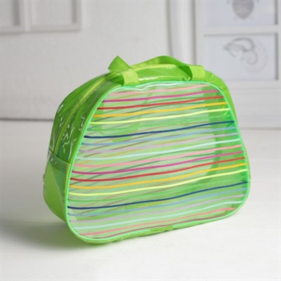 Косметичка ПВХ, отдел на молнии, 2 ручки, цвет МИКС - фото 2061805