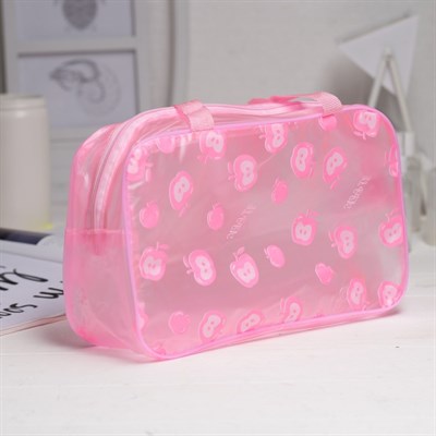Косметичка ПВХ, отдел на молнии, 2 ручки, цвет розовый - фото 2061820