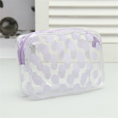 Косметичка ПВХ, отдел на молнии, цвет сиреневый - фото 2061879