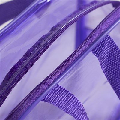Косметичка ПВХ, отдел на молнии, с ручками, цвет фиолетовый - фото 2061883