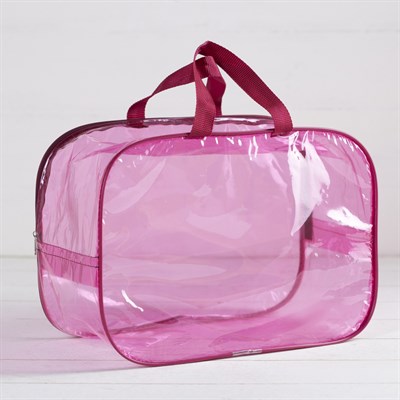 Косметичка-сумочка, отдел на молнии, 2 ручки, цвет розовый - фото 2061894