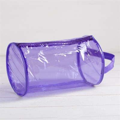 Косметичка ПВХ, отдел на молнии, с ручкой, цвет фиолетовый - фото 2061903