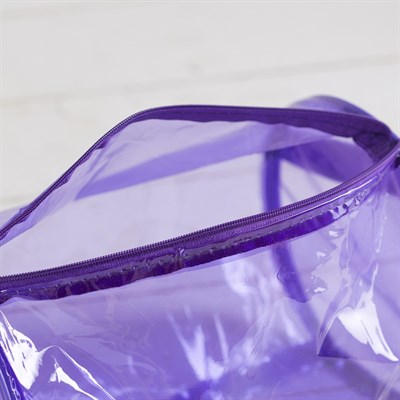 Косметичка ПВХ, отдел на молнии, с ручкой, цвет фиолетовый - фото 2061904