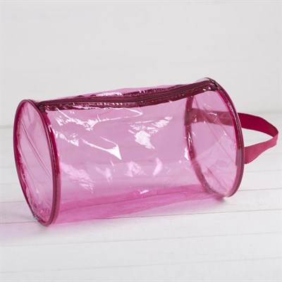 Косметичка ПВХ, отдел на молнии, с ручкой, цвет розовый - фото 2061906