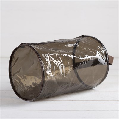 Косметичка ПВХ, отдел на молнии, с ручкой, цвет коричневый - фото 2061909