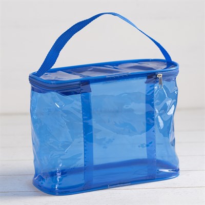 Косметичка-сумочка, отдел на молнии, с ручкой, цвет голубой - фото 2061912