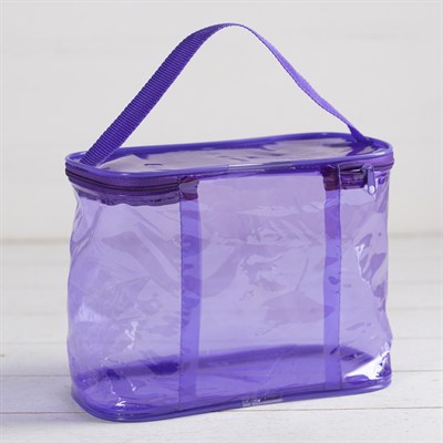 Косметичка-сумочка, отдел на молнии, с ручкой, цвет фиолетовый - фото 2061915