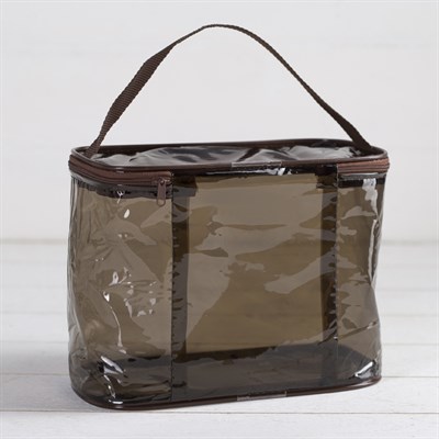 Косметичка-сумочка, отдел на молнии, с ручкой, цвет коричневый - фото 2061921