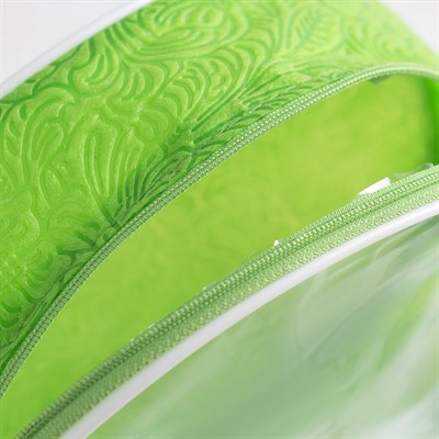 Косметичка ПВХ, отдел на молнии, цвет зелёный - фото 2061928