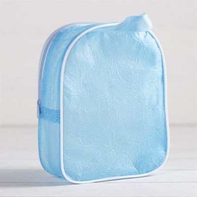 Косметичка ПВХ, отдел на молнии, с ручкой, цвет голубой - фото 2061945