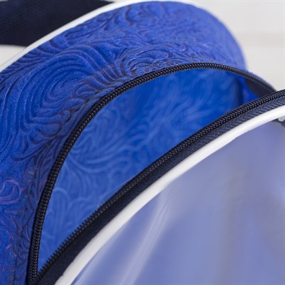 Косметичка ПВХ, отдел на молнии, с ручкой, цвет синий - фото 2061949