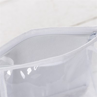 Косметичка ПВХ, отдел на молнии, цвет белый/золото - фото 2061958