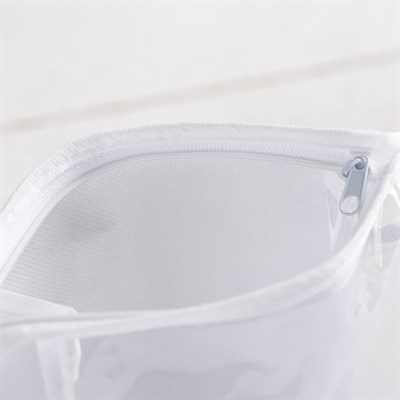 Косметичка ПВХ, отдел на молнии, цвет белый/золото - фото 2061961