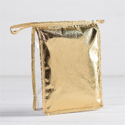 Косметичка ПВХ, отдел на молнии, цвет золото/прозрачный - фото 2061966