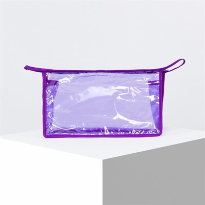 Косметичка ПВХ, отдел на молнии, цвет фиолетовый - фото 2061981