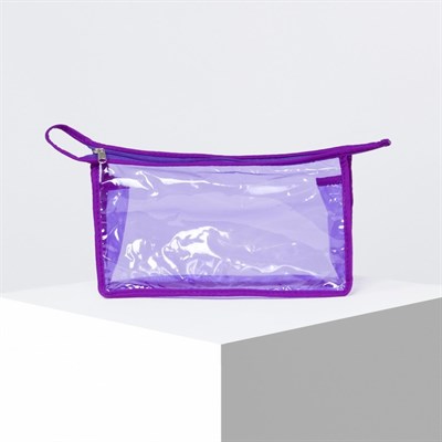 Косметичка ПВХ, отдел на молнии, цвет фиолетовый - фото 2061982