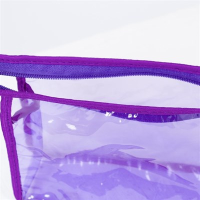 Косметичка ПВХ, отдел на молнии, цвет фиолетовый - фото 2061983