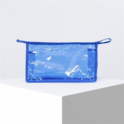 Косметичка ПВХ, отдел на молнии, цвет голубой - фото 2061989