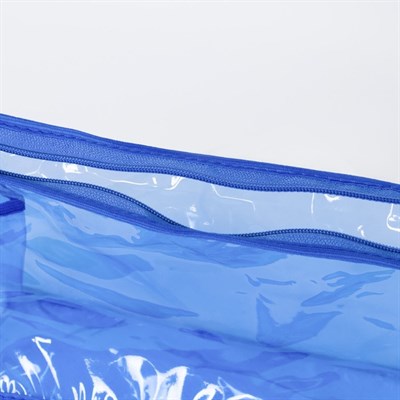 Косметичка ПВХ, отдел на молнии, цвет голубой - фото 2061990