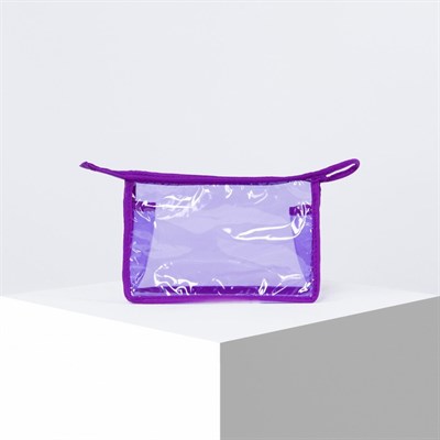 Косметичка ПВХ, отдел на молнии, цвет фиолетовый - фото 2061992