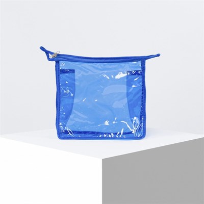 Косметичка ПВХ, отдел на молнии, цвет голубой - фото 2061995