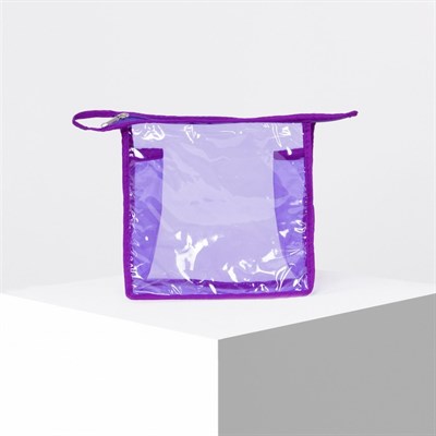 Косметичка ПВХ, отдел на молнии, цвет фиолетовый - фото 2061999