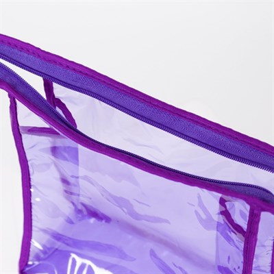 Косметичка ПВХ, отдел на молнии, цвет фиолетовый - фото 2062001