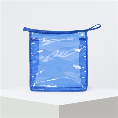 Косметичка ПВХ, отдел на молнии, цвет голубой - фото 2062003