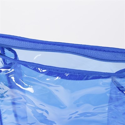 Косметичка ПВХ, отдел на молнии, цвет голубой - фото 2062004