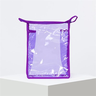 Косметичка ПВХ, отдел на молнии, цвет фиолетовый - фото 2062006