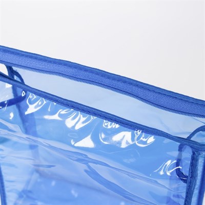 Косметичка ПВХ, отдел на молнии, цвет голубой - фото 2062010