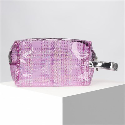 Косметичка ПВХ, отдел на молнии, с ручкой, цвет малиновый - фото 2062013