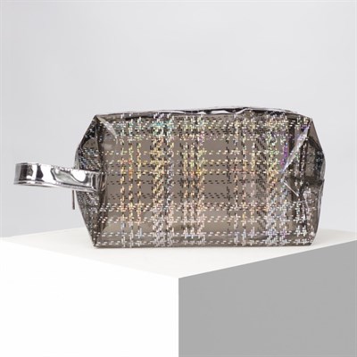 Косметичка ПВХ, отдел на молнии, с ручкой, цвет чёрный - фото 2062016