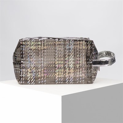 Косметичка ПВХ, отдел на молнии, с ручкой, цвет чёрный - фото 2062017