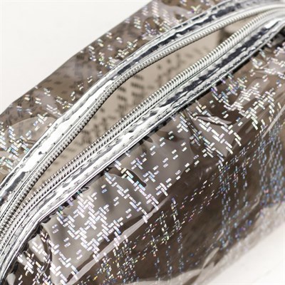 Косметичка ПВХ, отдел на молнии, с ручкой, цвет чёрный - фото 2062018