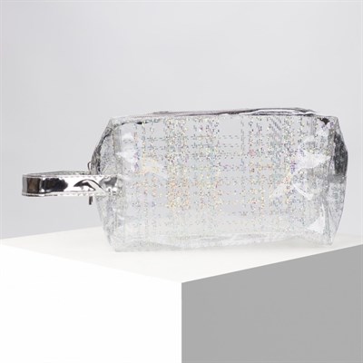 Косметичка ПВХ, отдел на молнии, с ручкой, цвет белый - фото 2062020