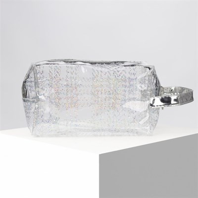 Косметичка ПВХ, отдел на молнии, с ручкой, цвет белый - фото 2062021