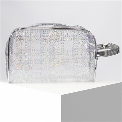 Косметичка ПВХ, отдел на молнии, с ручкой, цвет белый - фото 2062041