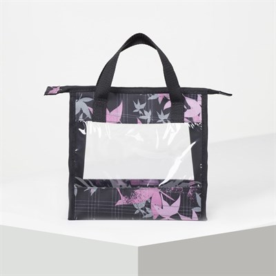 Косметичка ПВХ, отдел на молнии, цвет чёрный - фото 2062060