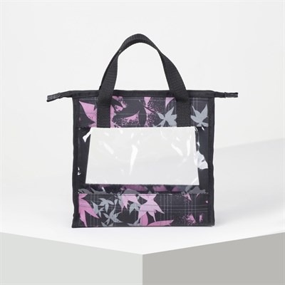 Косметичка ПВХ, отдел на молнии, цвет чёрный - фото 2062061