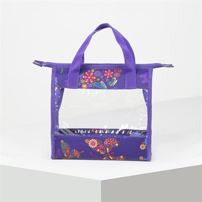 Косметичка ПВХ, отдел на молнии, цвет фиолетовый - фото 2062064