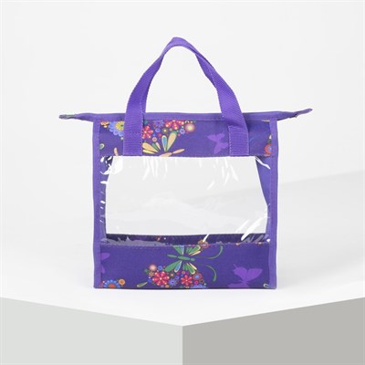 Косметичка ПВХ, отдел на молнии, цвет фиолетовый - фото 2062065