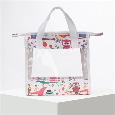 Косметичка ПВХ, отдел на молнии, 2 ручки, цвет белый - фото 2062101