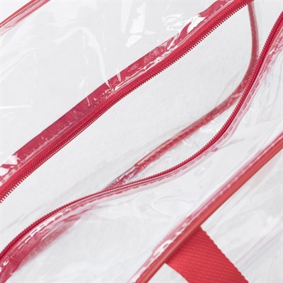 Косметичка ПВХ, отдел на молнии, 2 ручки, цвет красный - фото 2062118