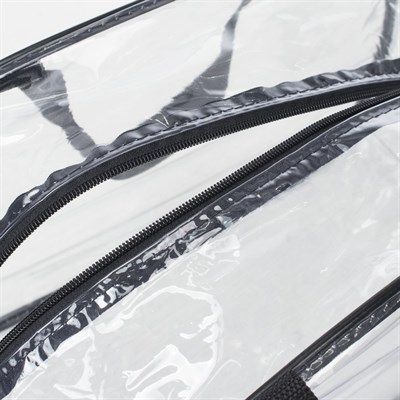 Косметичка ПВХ, отдел на молнии, 2 ручки, цвет чёрный - фото 2062124