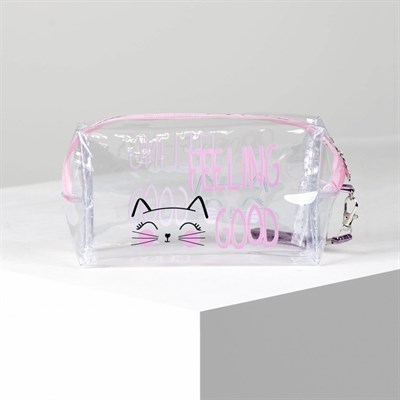 Косметичка ПВХ, отдел на молнии, прозрачная - фото 2062127